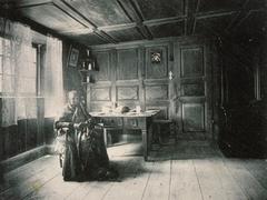 Traditional Alsatian peasant room interior in Meistratzheim with wooden furniture and rustic decor