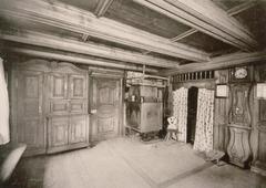 Traditional Alsatian peasant room interior in Pfulgriesheim