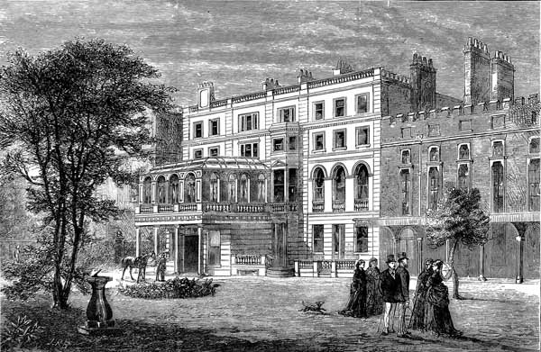 Historic Victorian-era Clarence House illustration from 1874