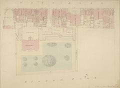 Marlborough House and surrounding buildings historic illustration by Thomas Chawner 1796
