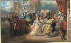 Entry to a Drawing Room at Marlborough House 1871 watercolor and gouache by Eugène Louis Lami