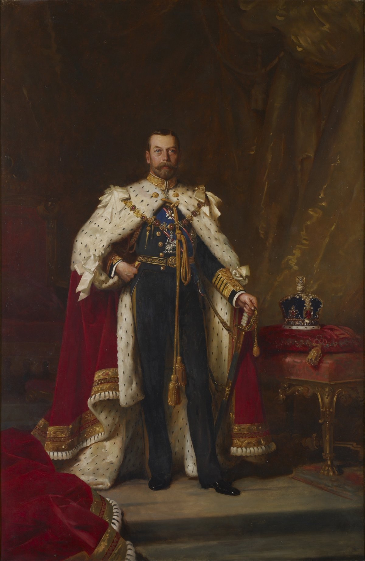 Portrait of King George V in royal attire