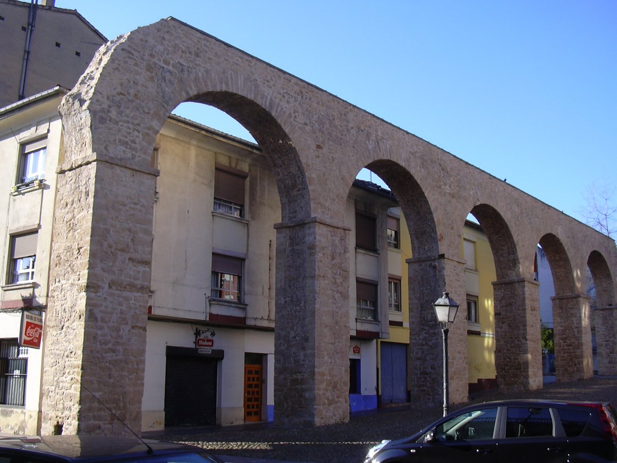 Remains of an ancient aqueduct in Oviedo, Spain