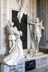 Restored cemetery monument in Staglieno