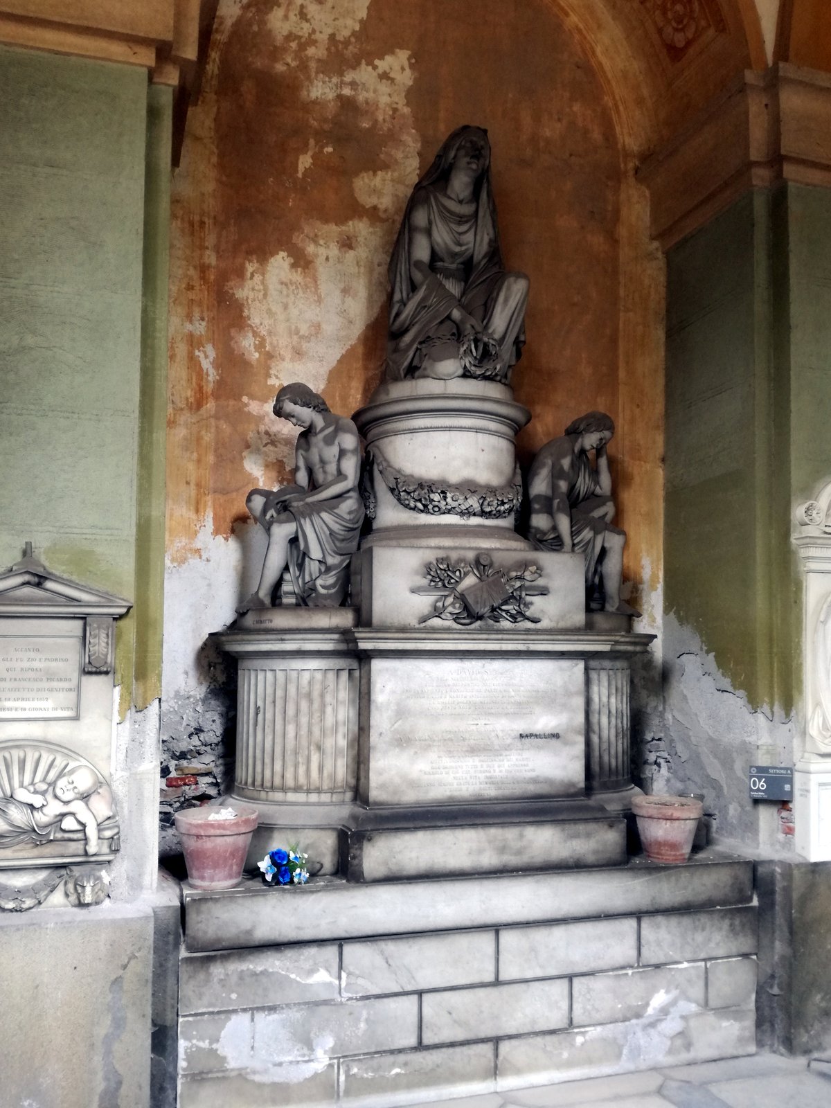 Tomb of David Sibilla in Staglieno Cemetery, Genoa, Italy