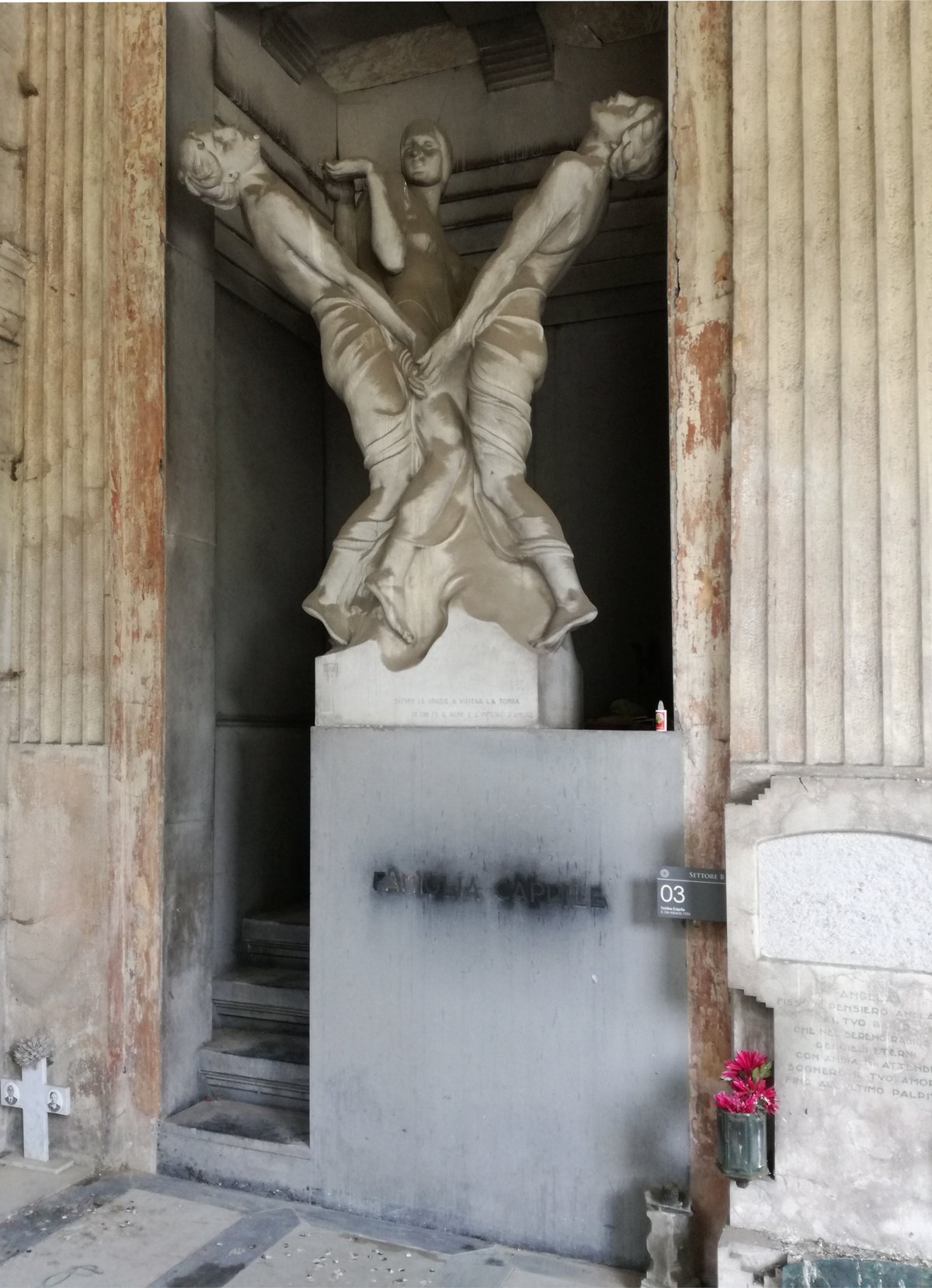Tomba Caprile, a historic tomb in Staglieno Cemetery, Genoa, Italy