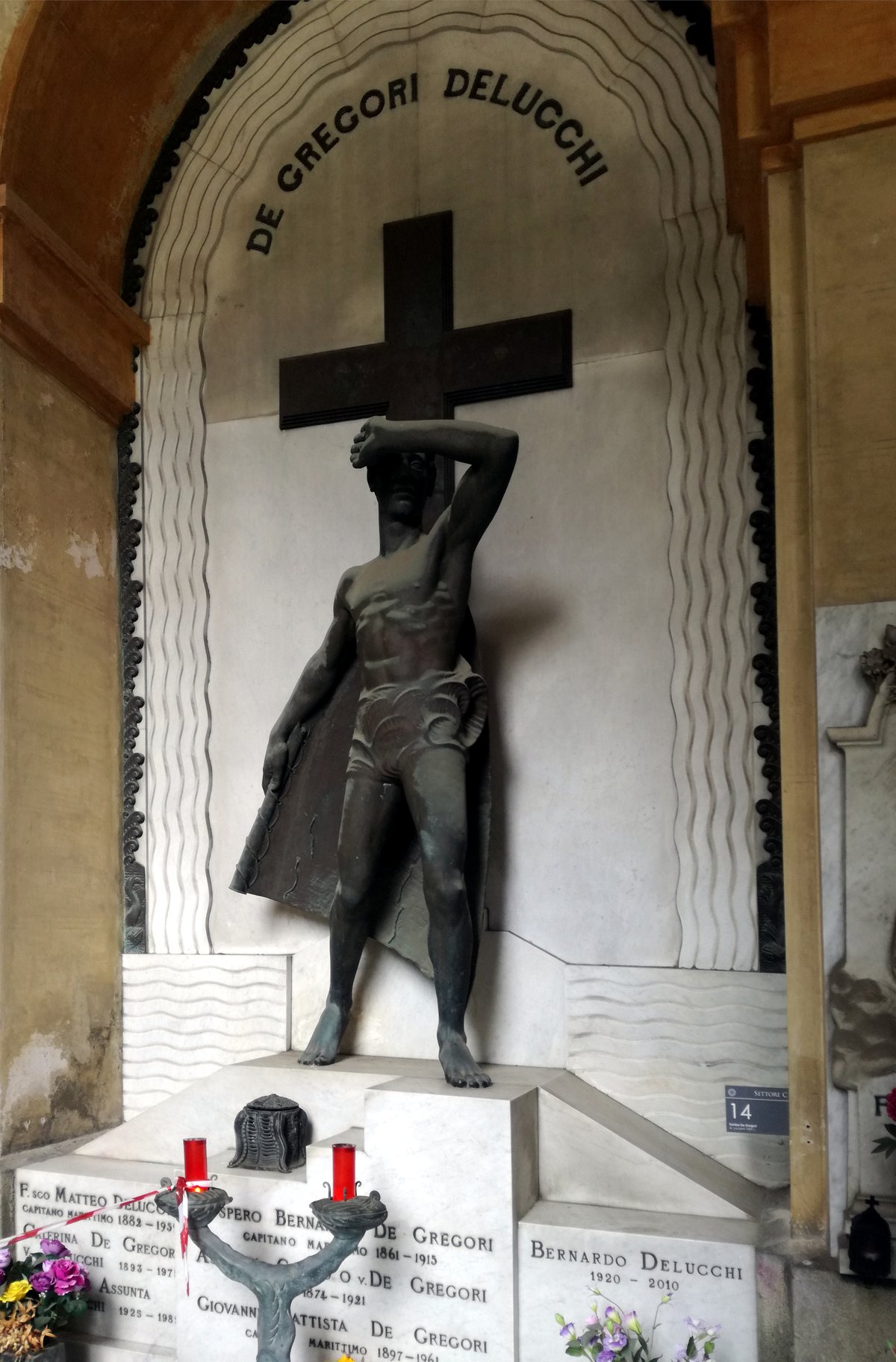 Tomba De Gregori tomb in Genoa cemetery Staglieno