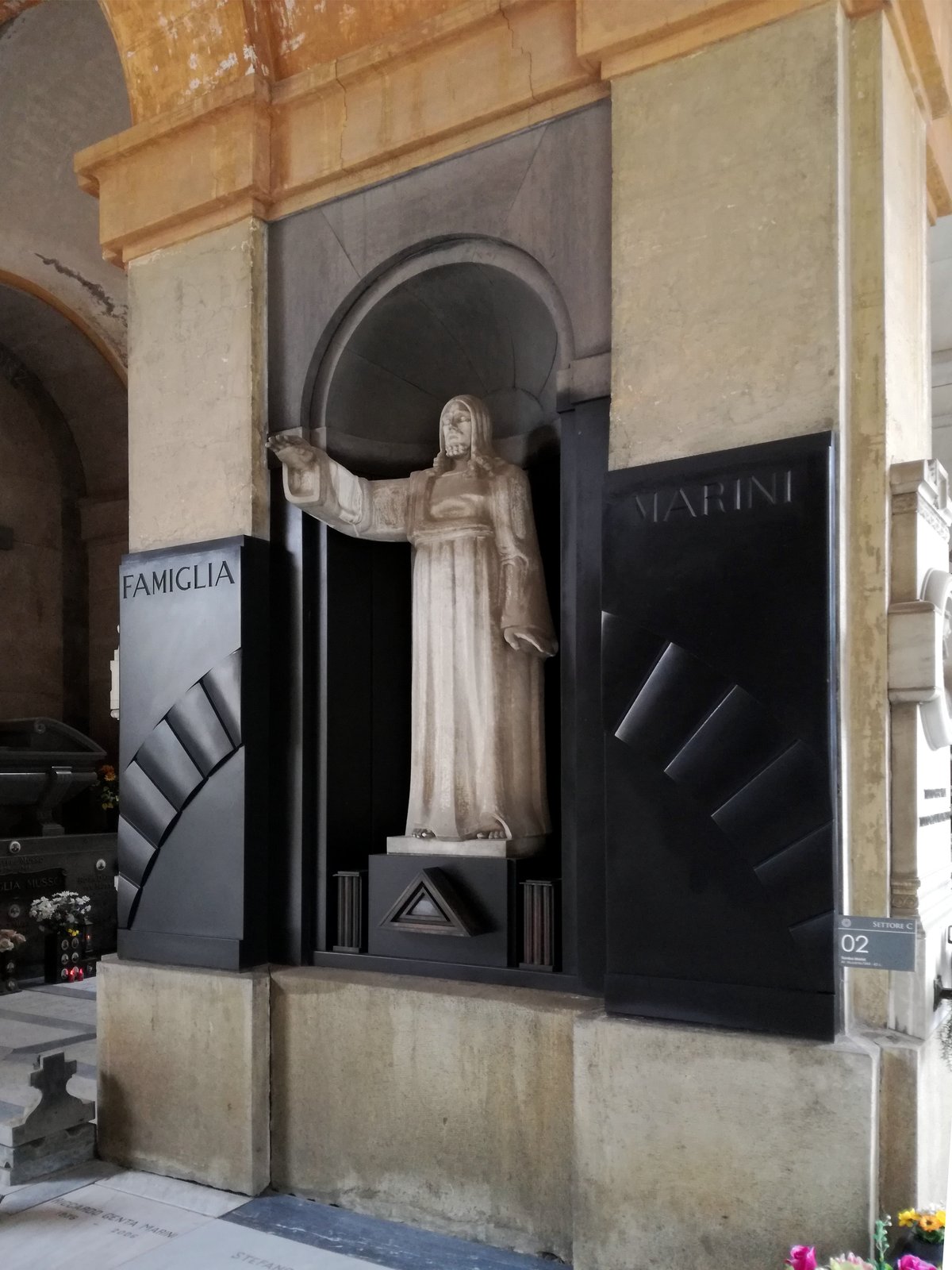 Tomba Marini sculpture in Staglieno Cemetery, Genoa, Italy