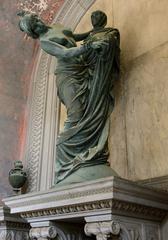 Celle family tomb monument by Giulio Monteverde at Staglieno monumental cemetery