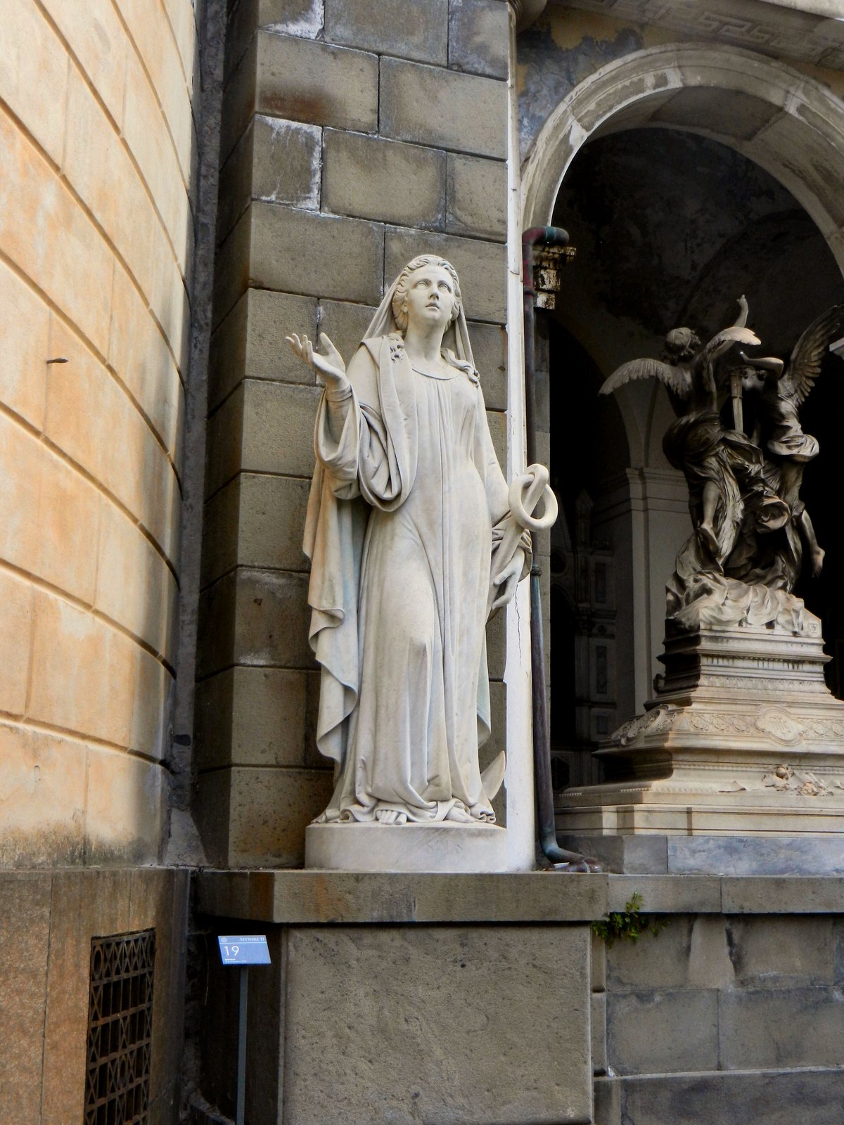 Statue of Hope at Staglieno Cemetery in Genoa Italy