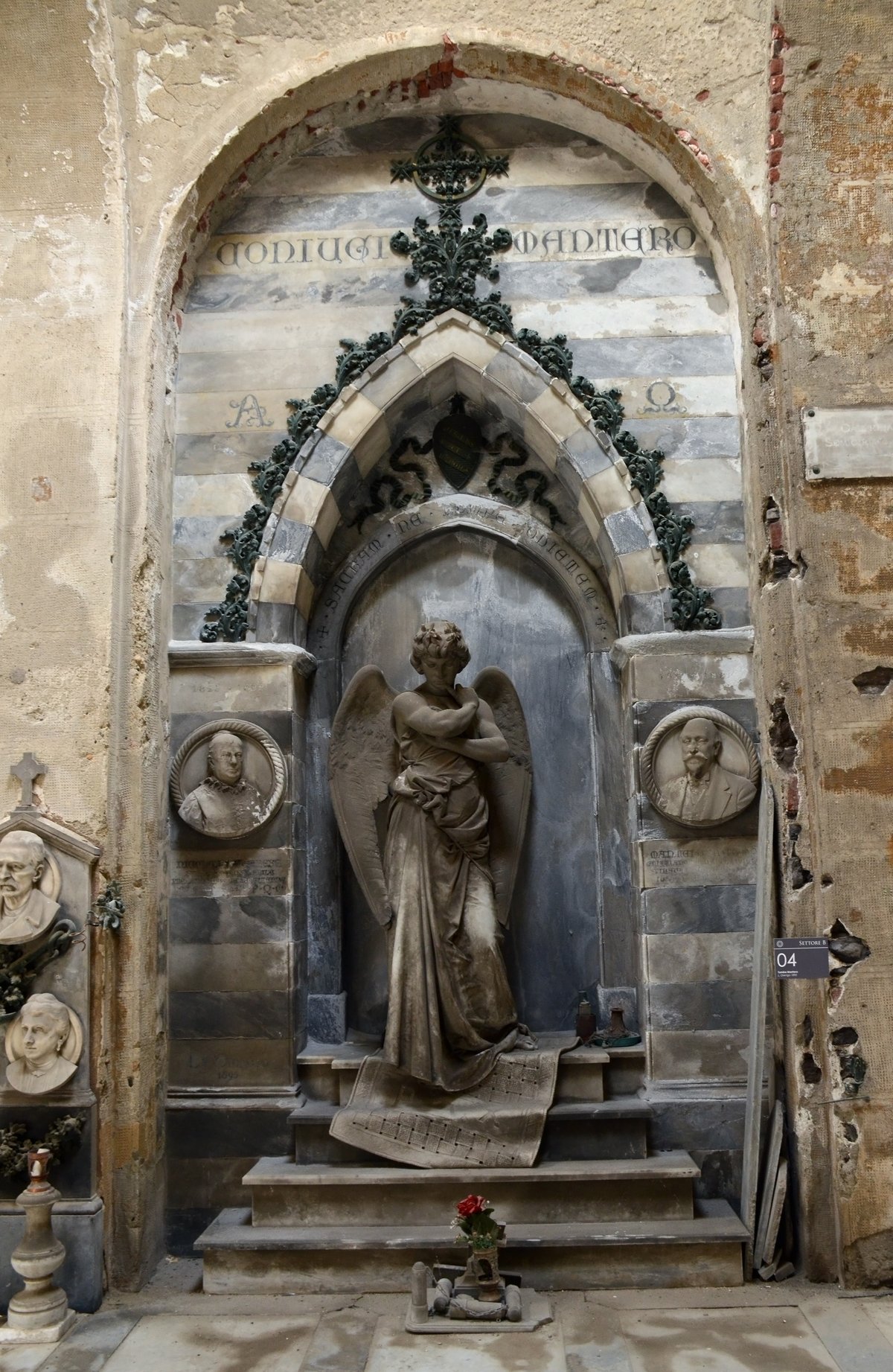 Mantero grave sculpted by Lorenzo Orengo in 1895 at the Staglieno Cemetery