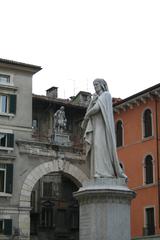 Monument of Dante Alighieri in Verona at Piazza dei Signori
