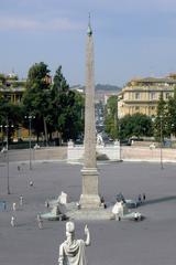 Obelisk on the Piazza del Popolo in Rome at sunset