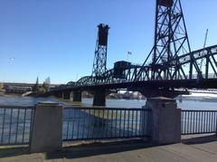 Hawthorne Bridge in Portland Oregon on a cloudy winter day