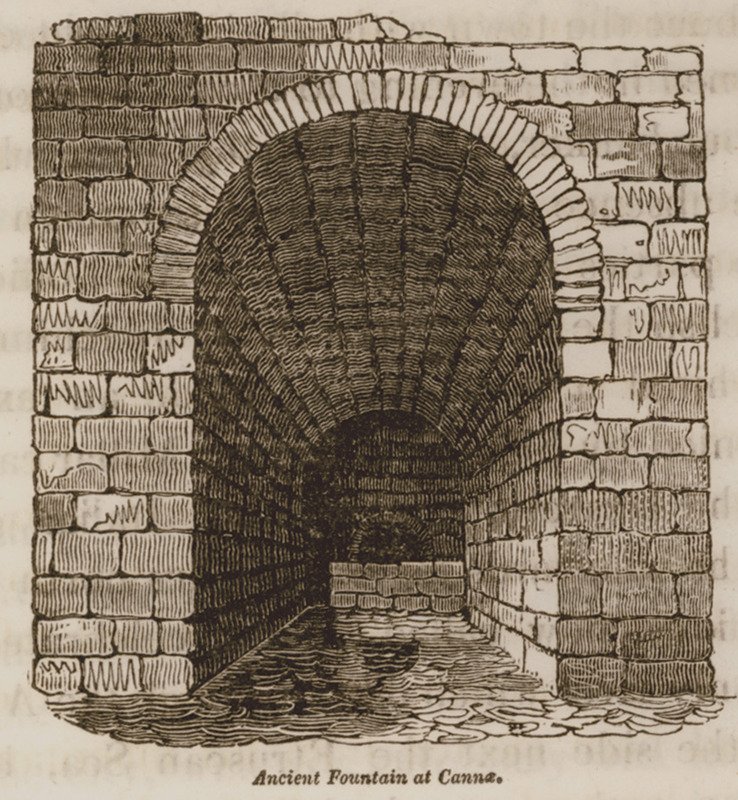Ancient fountain at Cannae illustrated by Thomas Smart Hughes 1820