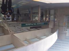 Main entrance of Vila Prudente Station with modern architecture