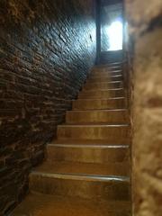Interior view of the Ghirlandina Tower in Modena showing architectural details