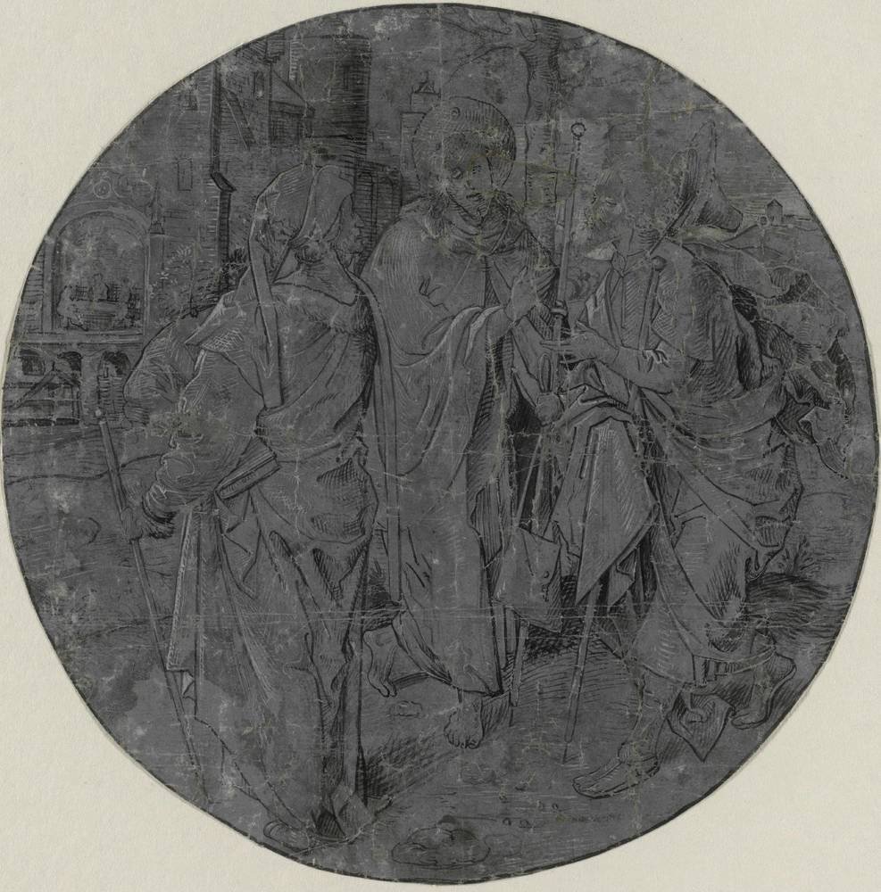 Painting of Christ on the way to Emmaus by Jan de Beer