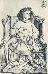 Queen of Flowers playing card illustration by Meister der Spielkarten