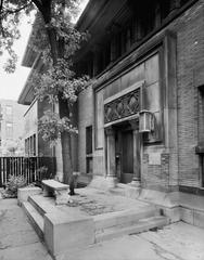 Main entrance south elevation of Heller House in Chicago