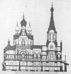 Longitudinal section of Russian Church designed by Architect von Bosse