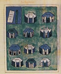 Map of Roman cities under the command of Dux Mogontiacensis from the Notitia Dignitatum, featuring Mogontiaco and other cities like Salectio, Taberna, Altaripa, Bingio, Vangionis, Confluentes, and Bodobrica