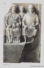 Lithograph of Blussus and Menimane's gravestone front side