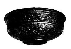 Ancient Sigillata bowl fragment with ivy and eagle motifs found in Mainz, early Roman period