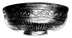 Sigillata bowl stamped OFFIC. BILICAT. by potter Bilicatus from la Graufesenque, found in Mainz with characteristic upper margin rouletting and scroll design
