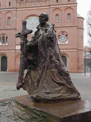 Sankt-Ansgar sculpture on Domplatz in Hamburg by Karlheinz Oswald