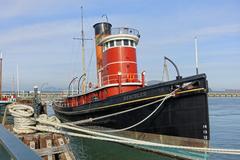 Hercules tugboat docked at Hyde Street Pier in San Francisco