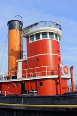 Hercules tugboat docked at Hyde Street Pier in San Francisco