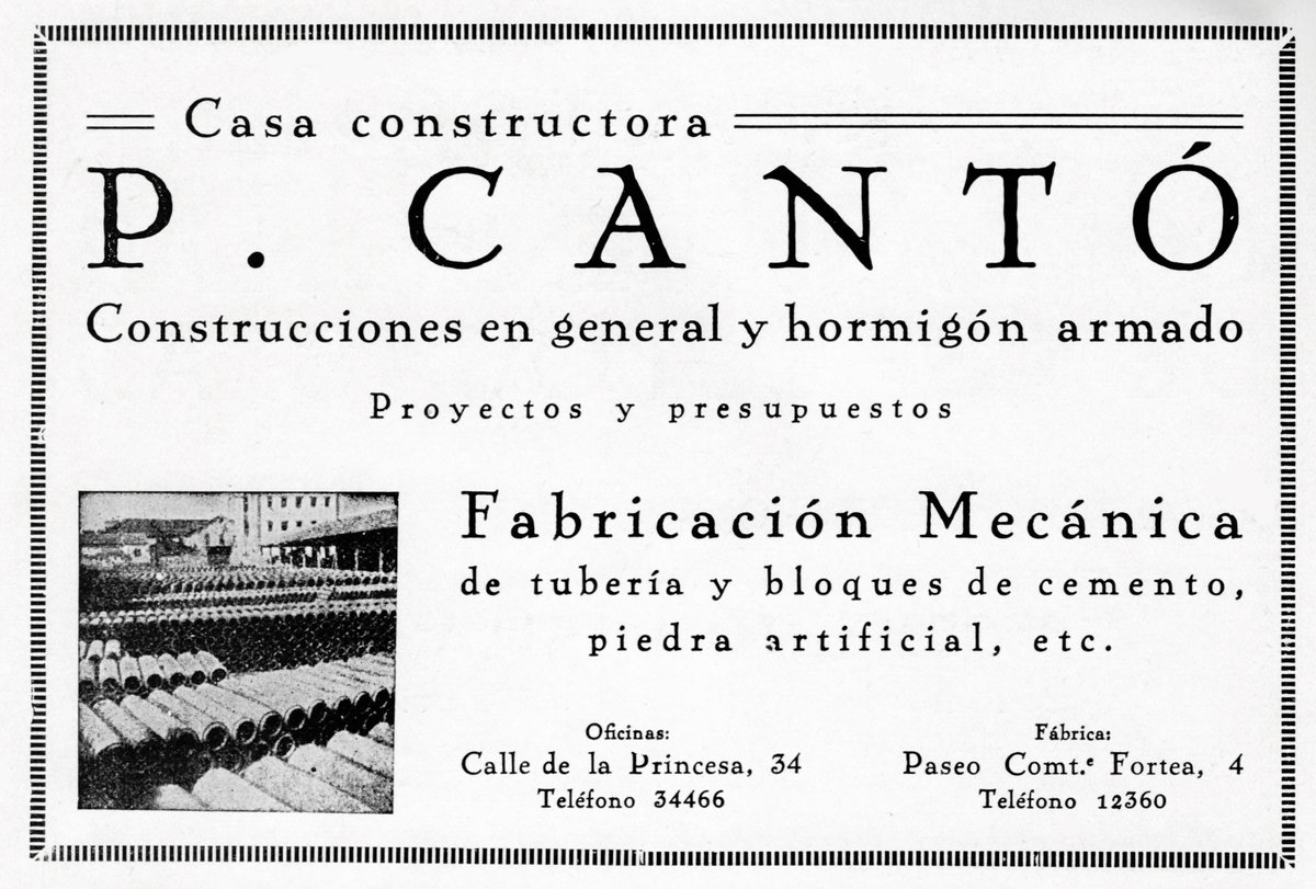 Advertisement sign of the construction and precast concrete company P. Cantó in Madrid