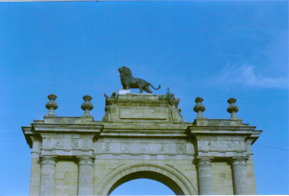 Arco De La Calzada monument in León Guanajuato Mexico during daytime with blue sky
