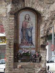 Niche in the remains of the Roman aqueduct Caños de Carmona in Seville where a statue of the Virgin was once placed
