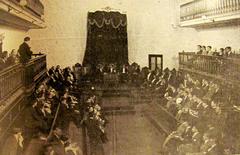 Historical inauguration ceremony of the academic year 1913 at Universidad Nacional Mayor de San Marcos with dignitaries and academic speakers