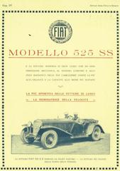 Fiat 525 SS vintage advertisement in Centro Storico, showcasing classic car and historical setting