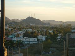 Panoramic view of Hermosillo cityscape in Sonora, Mexico from La Jolla housing entrance