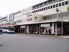 Shinkansen entrance at Hiroshima Station with modern glass architecture