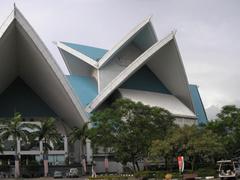 Detailed view of Istana Budaya cultural palace in Kuala Lumpur