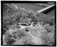 Aerial view of Strawberry Mansion in Fairmount Park, Philadelphia