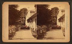 Strawberry Mansion Piazza historic view showing street and people