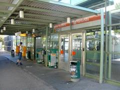 Herttoniemi metro station entrance with stairs and escalator in Helsinki