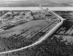 Construction of the Huey P. Long Bridge in Jefferson Parish Louisiana