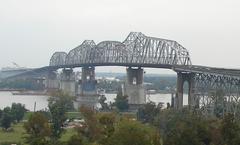 Huey P. Long Bridge over Mississippi River near New Orleans