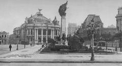 Historic Cinelandia Square in Rio de Janeiro in 1919