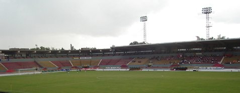 View of Tecos Stadium before a football match between Tecos and Atlas