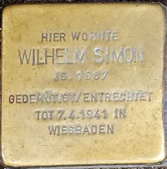 Stolperstein Dedicated To Wilhelm Simon