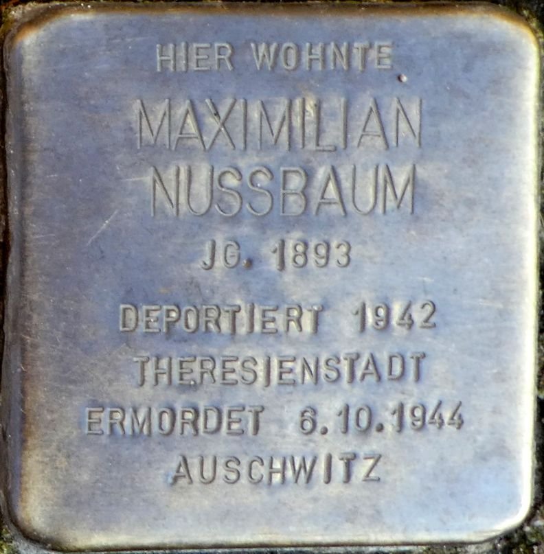 Stolperstein dedicated to Maximilian Nussbaum in Wiesbaden, Germany