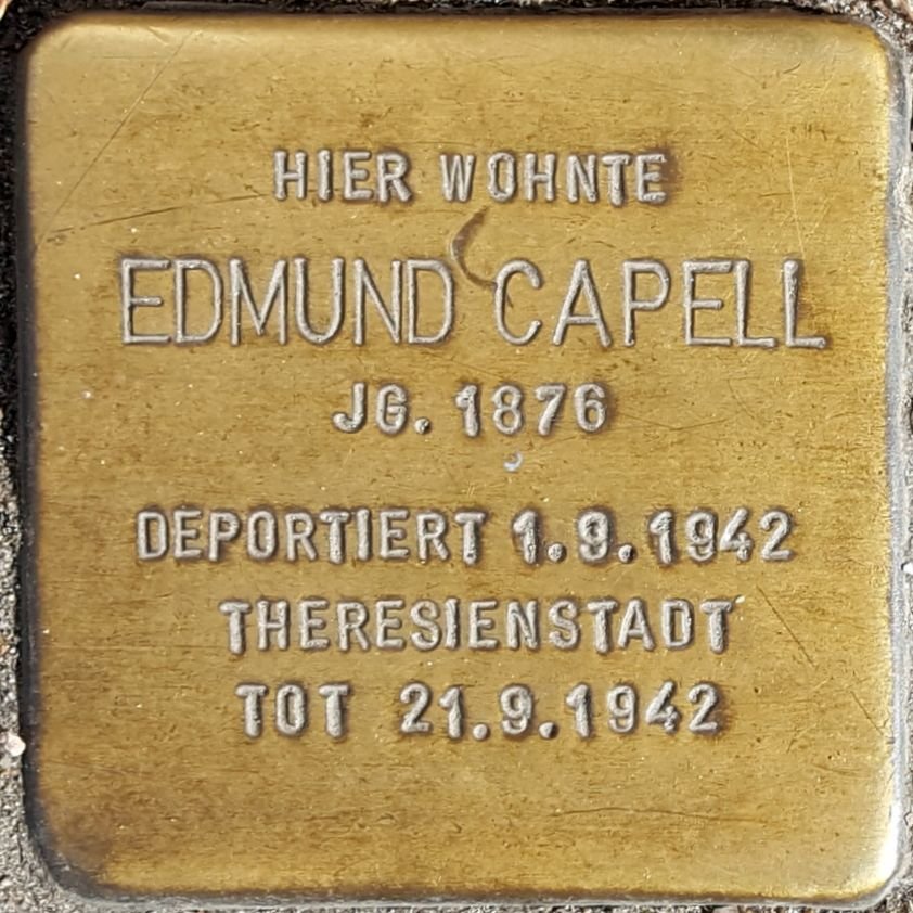 Stolperstein dedicated to Edmund Capell in Wiesbaden, Germany